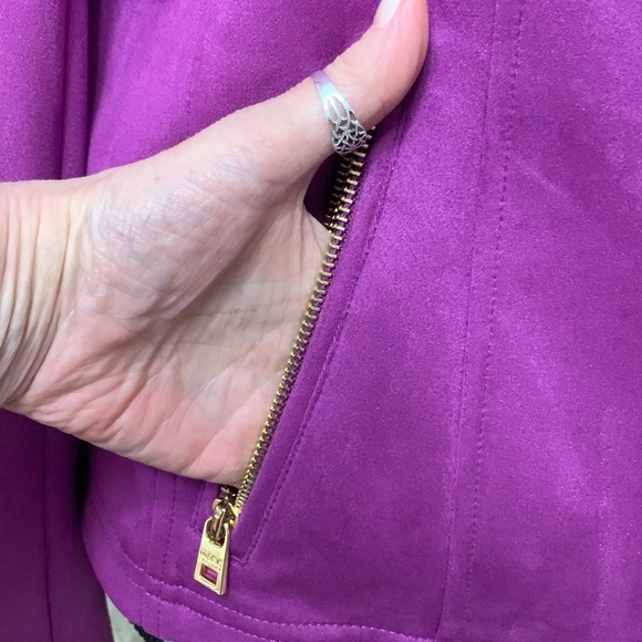 NWT MARC NEW YORK PURPLE FAUX SUEDE JACKET - SZ MEDIUM - Picture 9 of 12